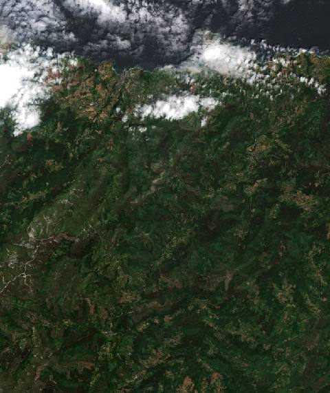 Satellite view near Navia, Spain