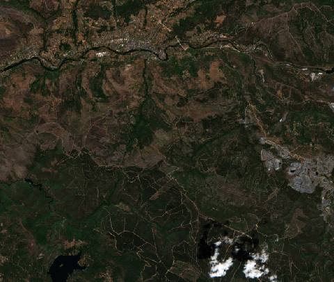 Satellite view near O Barco de Valdeorras, Spain