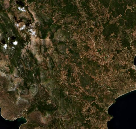 Satellite view near Oítilon, Greece