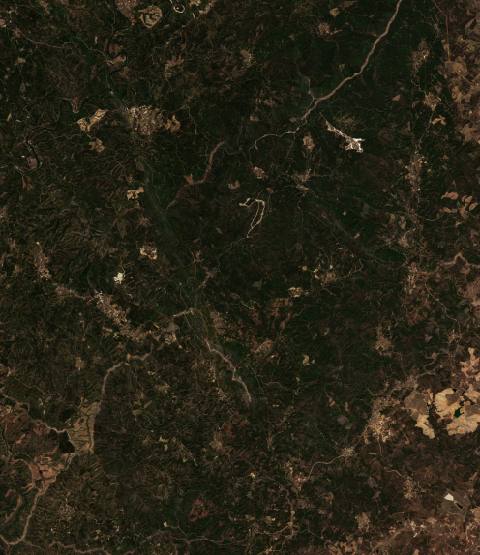 Satellite view near Oleiros, Portugal