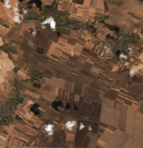 Satellite view near Oprişor, Romania