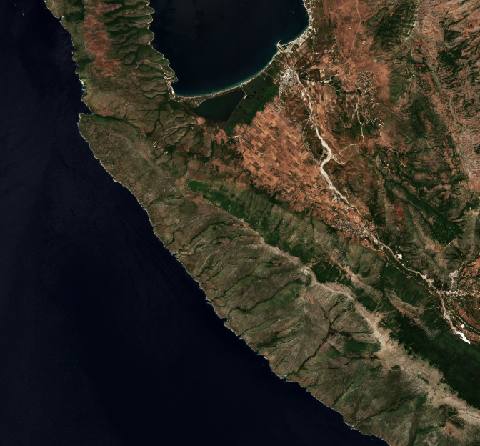 Satellite view near Orikum, Albania