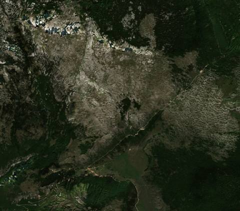 Satellite view near Potoci, Bosnia and Herzegovina