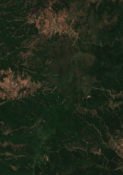 Satellite view near Rajince, Serbia