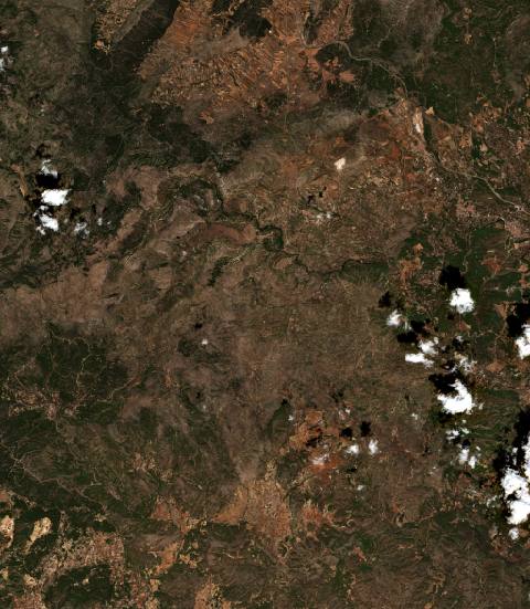 Satellite view near Sacañet, Spain