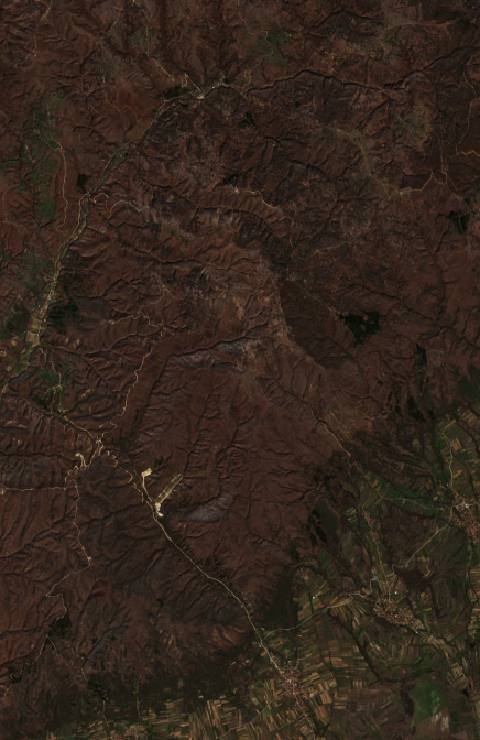 Satellite view near Vranje, Serbia