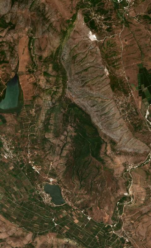 Satellite view near Xarrë, Albania