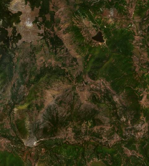 Satellite view near Zerqan, Albania