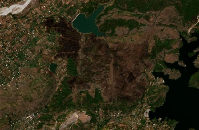 Burned area near Shkodër from space