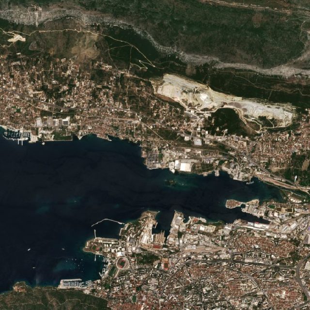 Burned area near Split from space