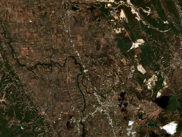 Burned area near Ishëm from space