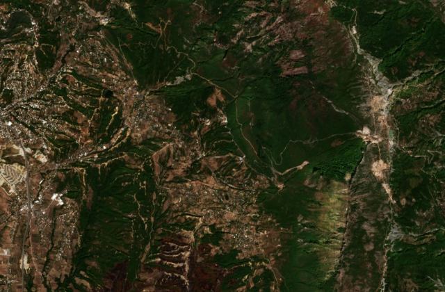 Burned area near Tirana from space