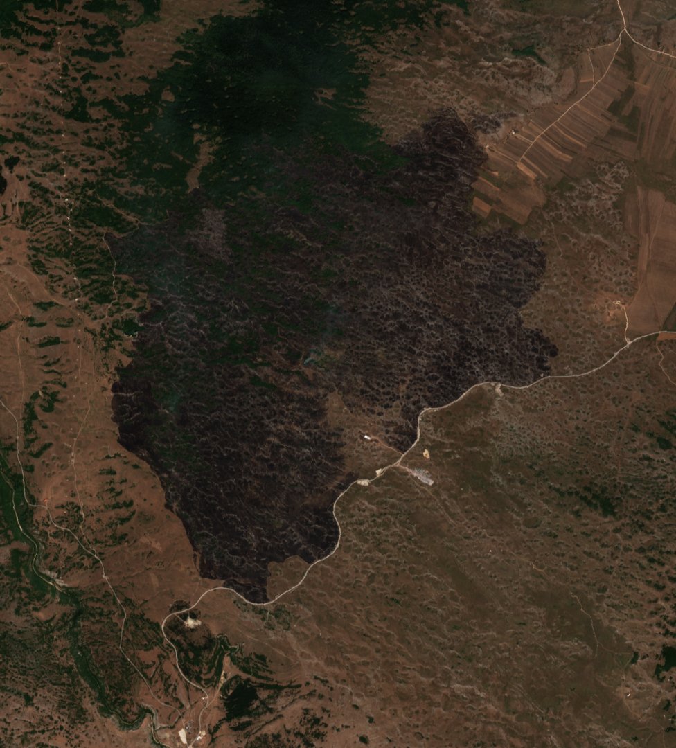 The area after the fire, August 31, 2017