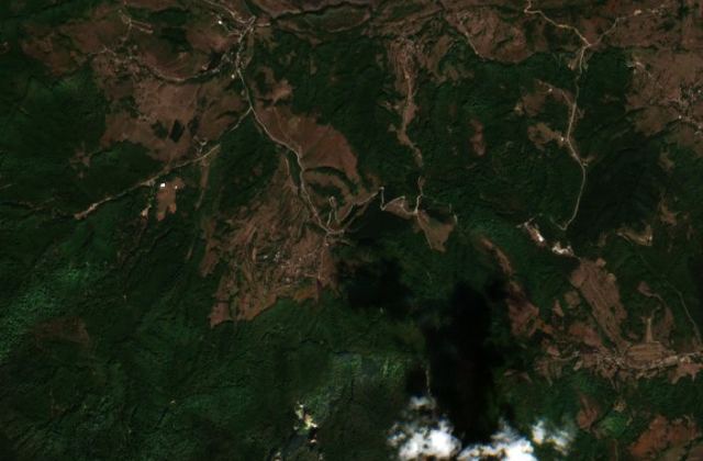 Burned area near Trnovo from space