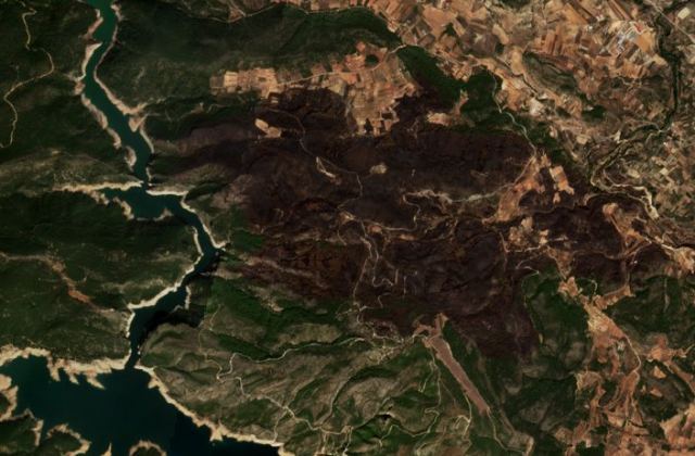 Burned area near Tuéjar from space
