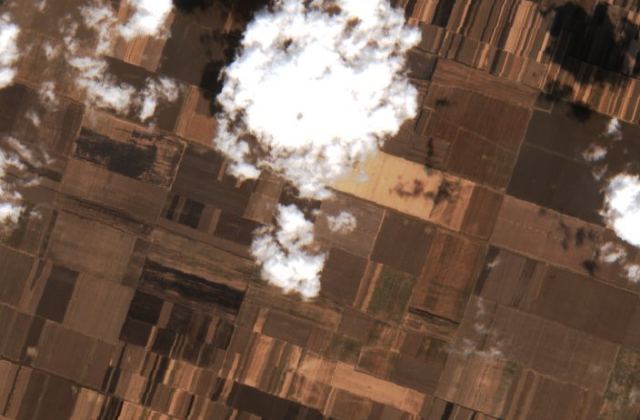 Burned area near Vădăstriţa from space