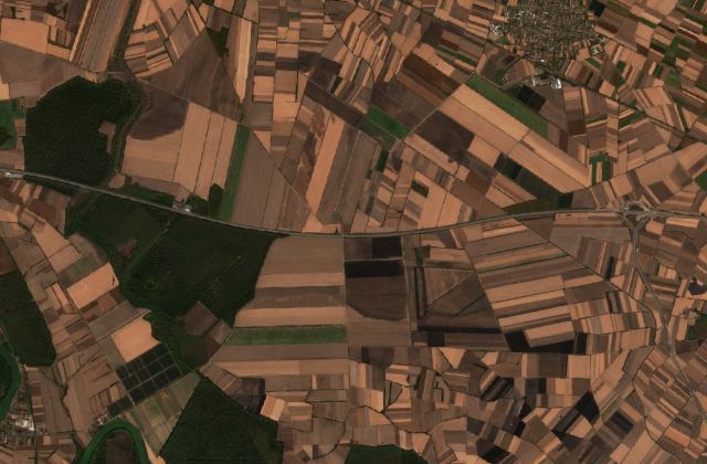 Burned area near Višnjićevo from space