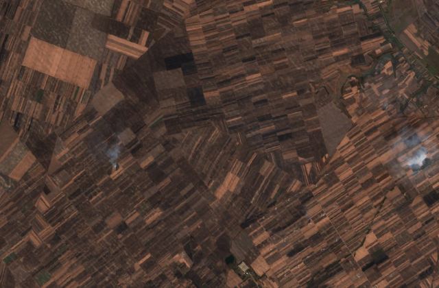 Burned area near Alibunar from space