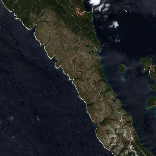 Burned area near Zadar from space