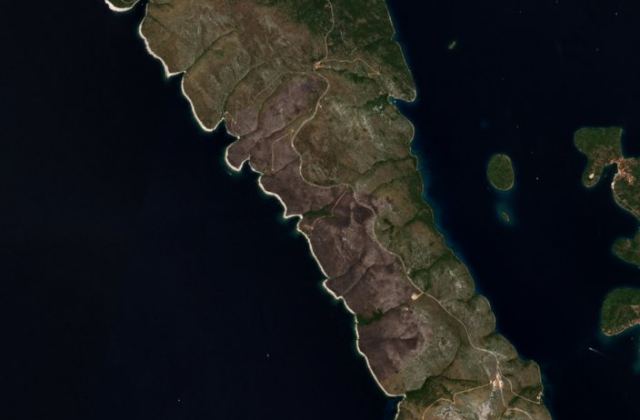 Burned area near Zadar from space