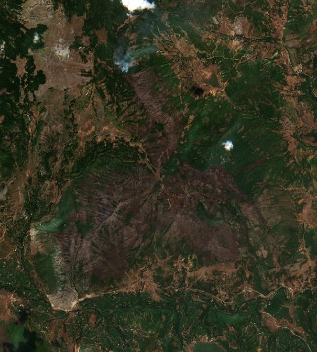 Burned area near Bulqizë from space