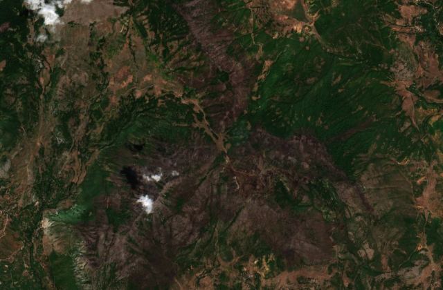 Burned area near Selishtë from space